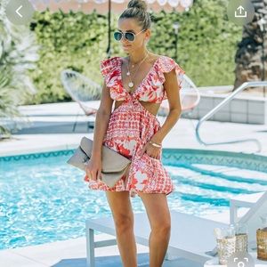 NWT Vici Alesha Linen Blend Pocketed Mini Dress